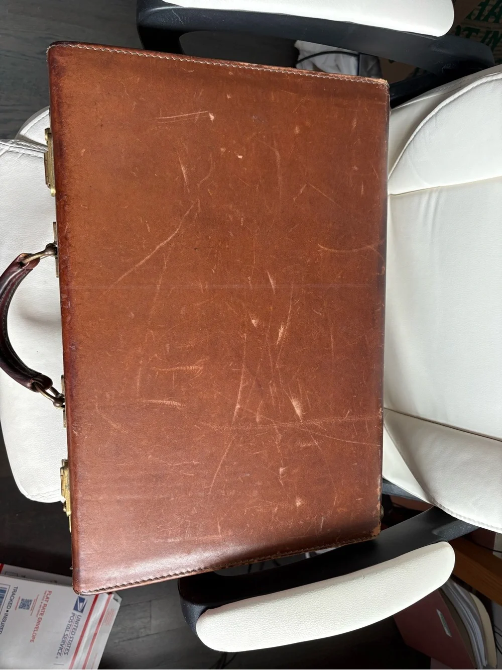 Schlesinger Leather Carry Briefcase in Brown - Vintage Style